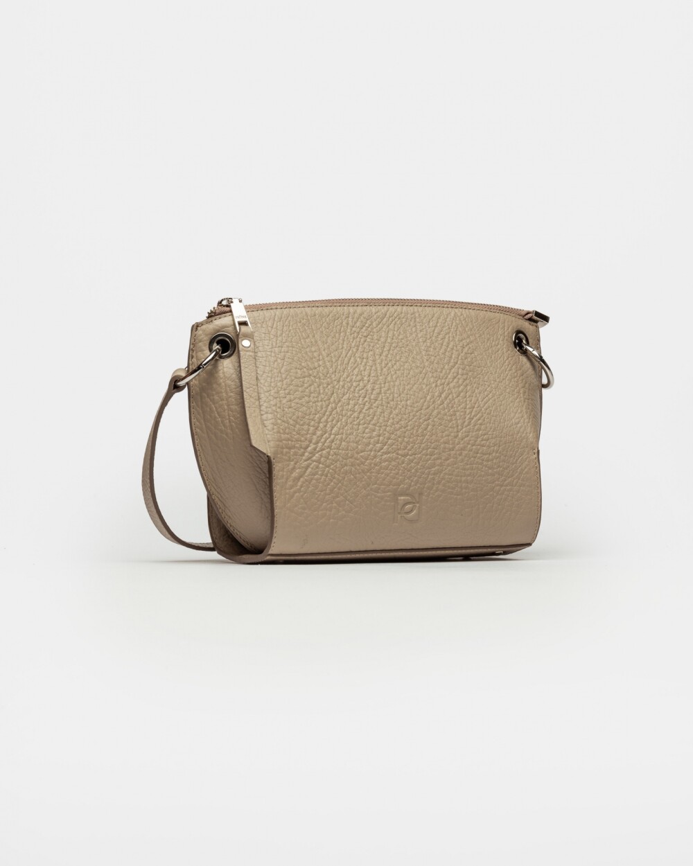 Bandolera Sauvage En Cuero Graneado Taupe