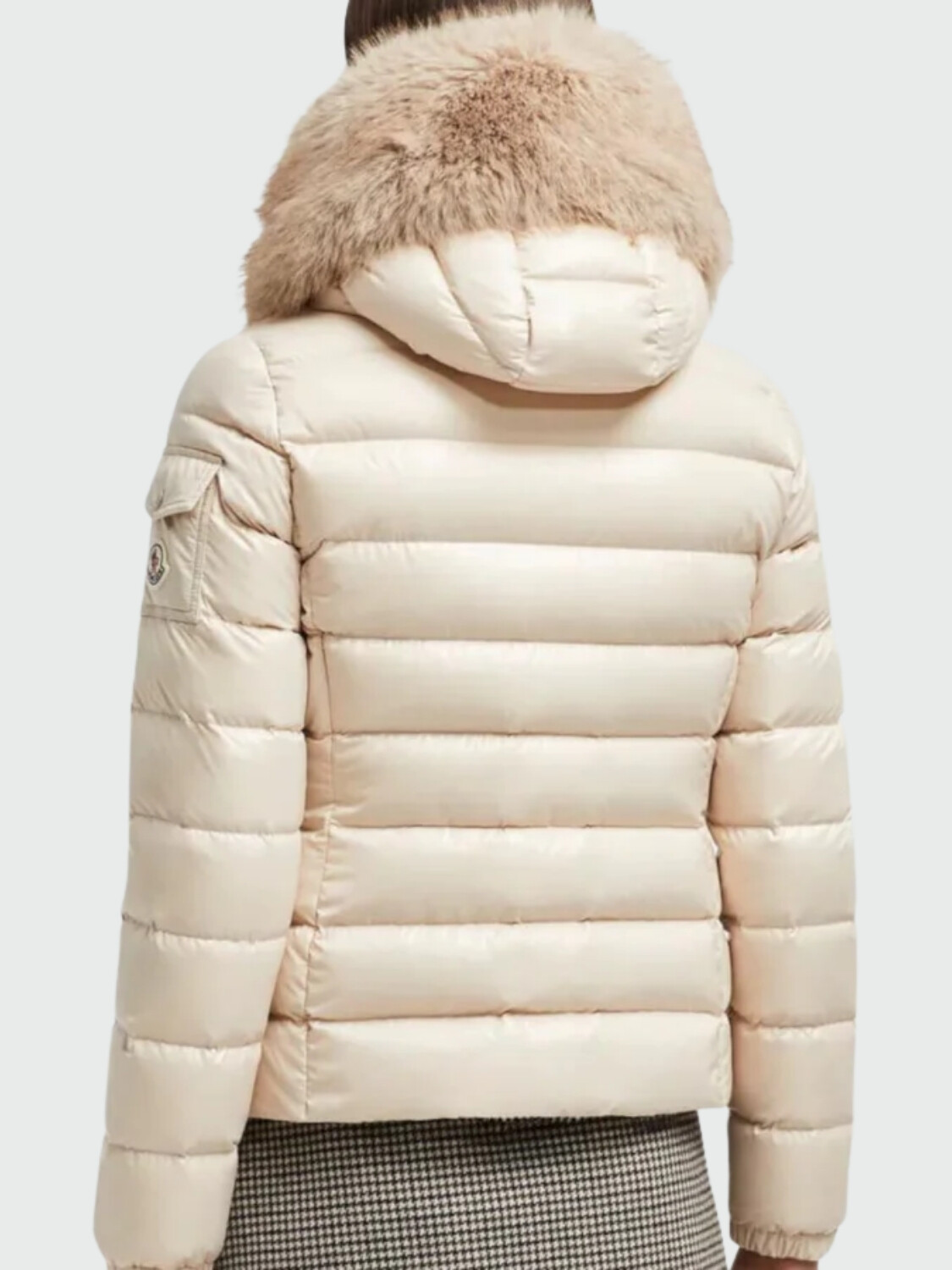Moncler - Campera rellena de plumas con capucha, Badyf Beige Claro
