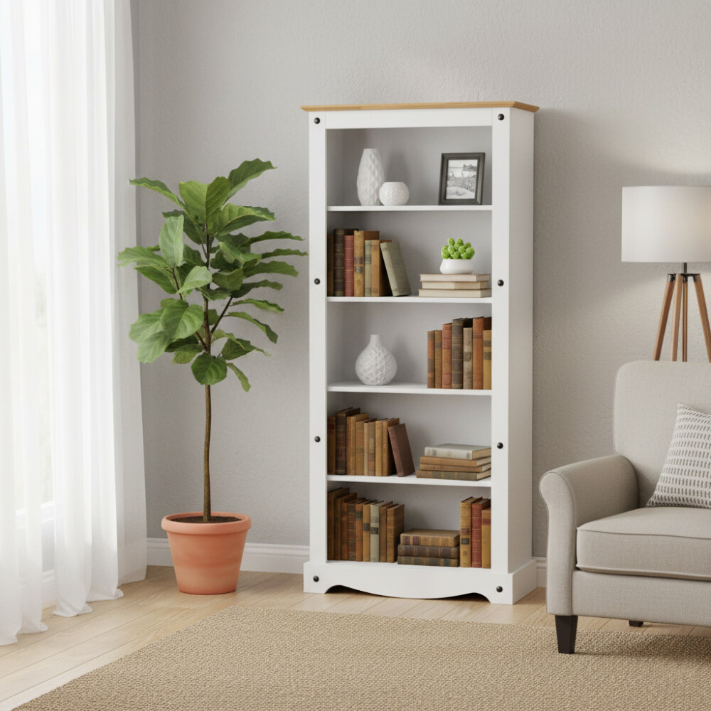 Biblioteca - 5 Estantes - Blanco Biblioteca - 5 Estantes - Blanco