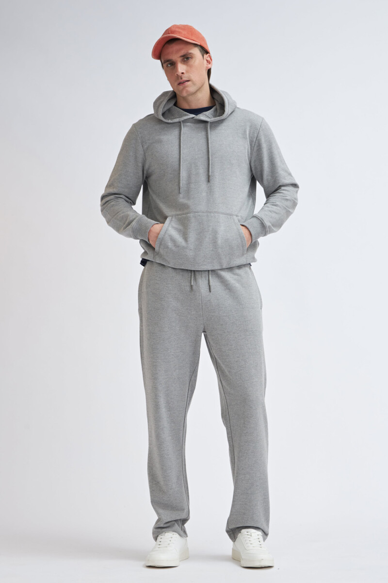 Pantalón deportivo recto - Gris Claro Melange 