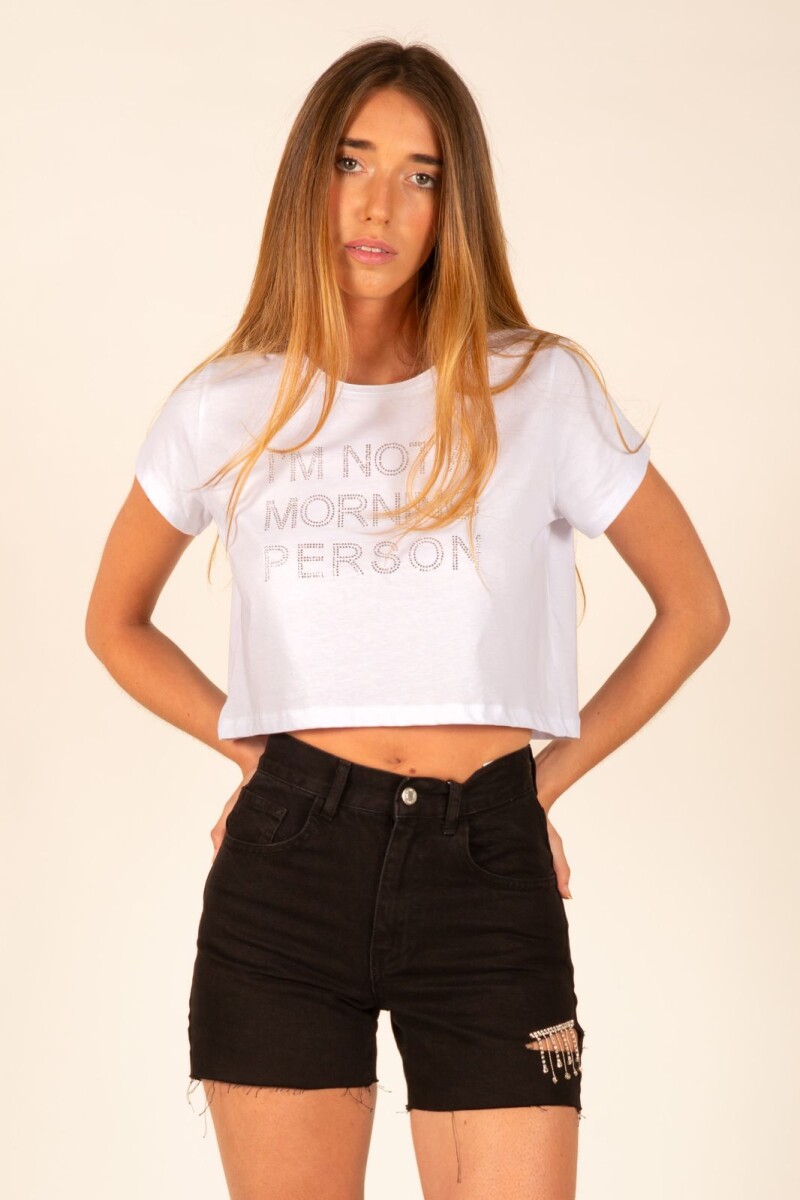 Remera not a morning - Blanco 