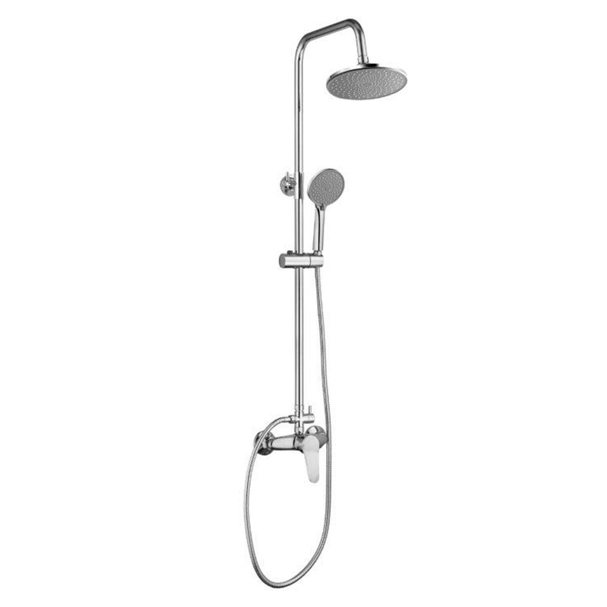 Griferia Barra De Ducha Cromo Brillo Acero Inox Bacoli 