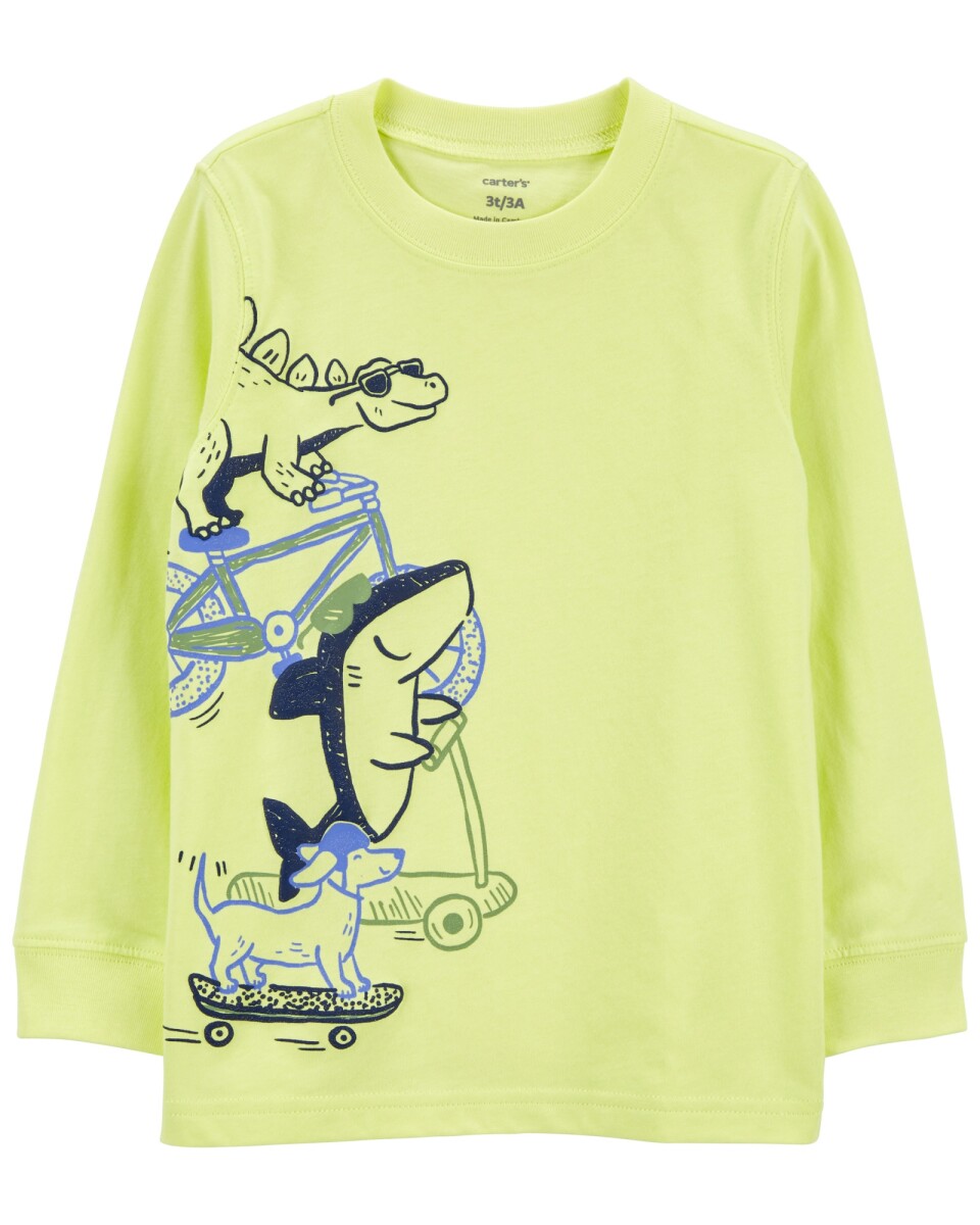 Remera de algodón estampa animales 