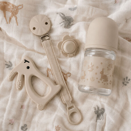 Broche Clip Cinta Wonderland P/Chupete Silicona Bebé Seguro Beige