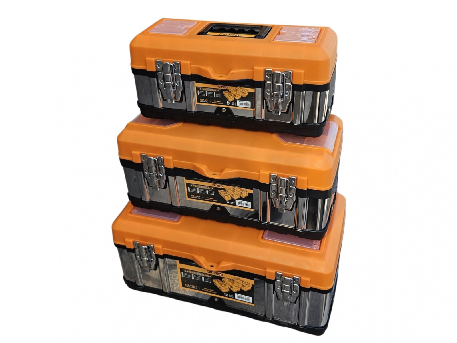 DINGQI SET 3 CAJAS DE HERRAMIENTAS ACERO INOXIDABLE+ABS+PP 