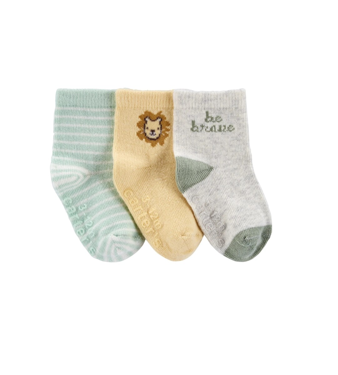 set X3 medias Carters Verde Leon Mostaza 0a3 m 