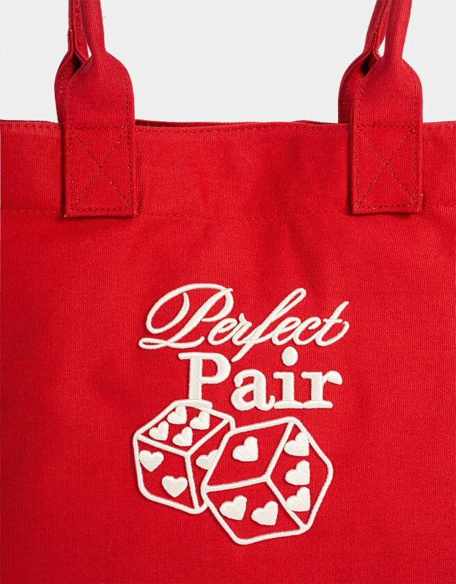 Shopper Cartera Shopper Bordada - Rojo Medio