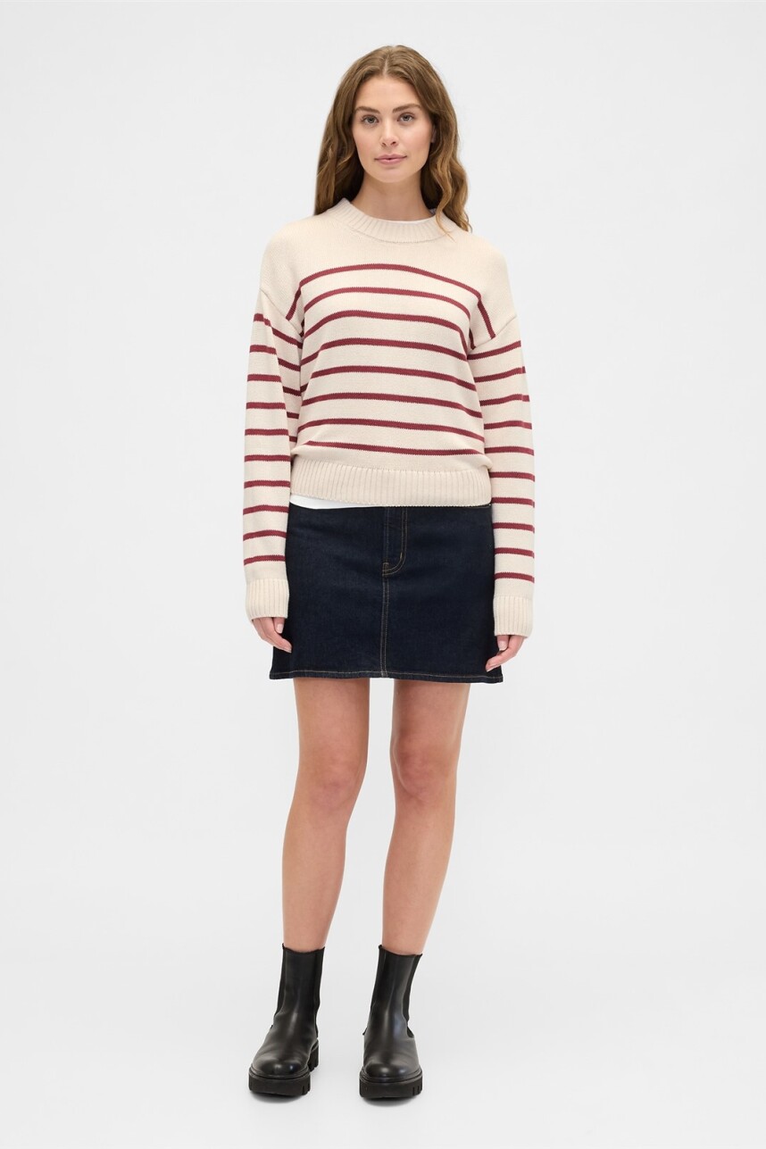 Buzo Algodón A Rayas Mujer Red White Str