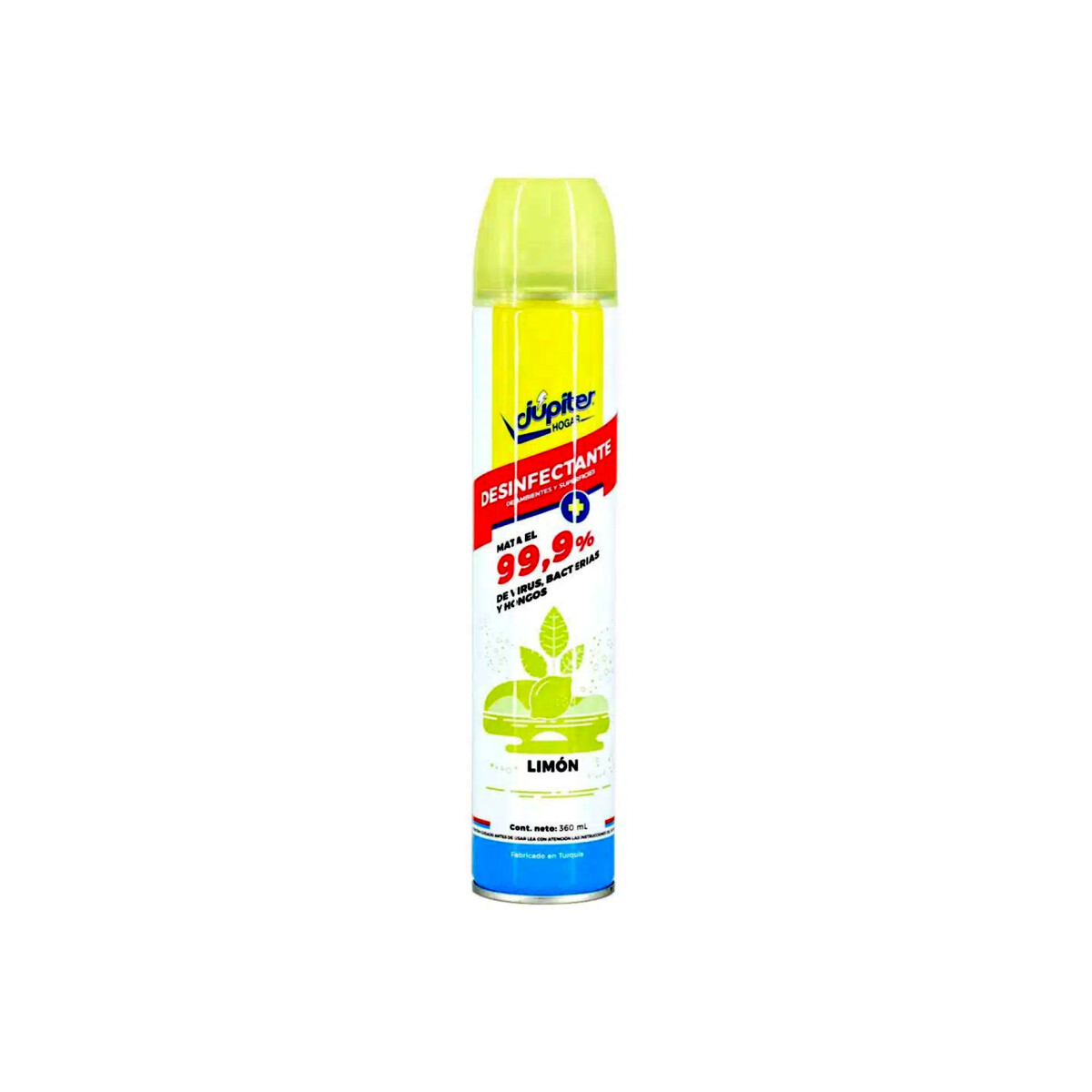 Desinfectante JUPITER 99.9% Aerosol 360ml - Limón 