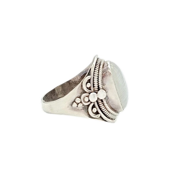Anillo Oval-Plata 925-Piedra Luna-AN3086 conpiedra