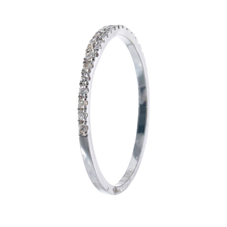 Anillo de oro gris 18 ktes con brillantes, MEDIO SIN FIN. Anillo de oro gris 18 ktes con brillantes, MEDIO SIN FIN.