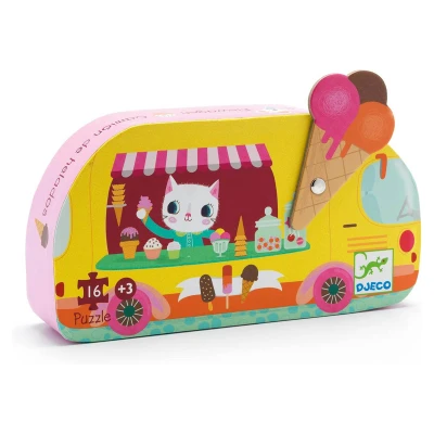 Puzzle Mini Silueta Camión de Helados 16 piezas Djeco Puzzle Mini Silueta Camión de Helados 16 piezas Djeco