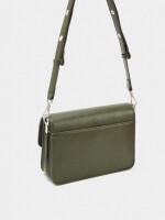 Bolso Bandolera Con Solapa Y Textura caqui