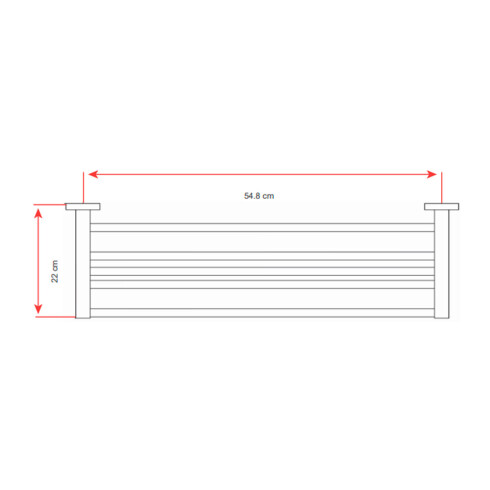 TOALLERO REPISA METAL CUADRADO CROMO ACABADO BRILLO CROMO