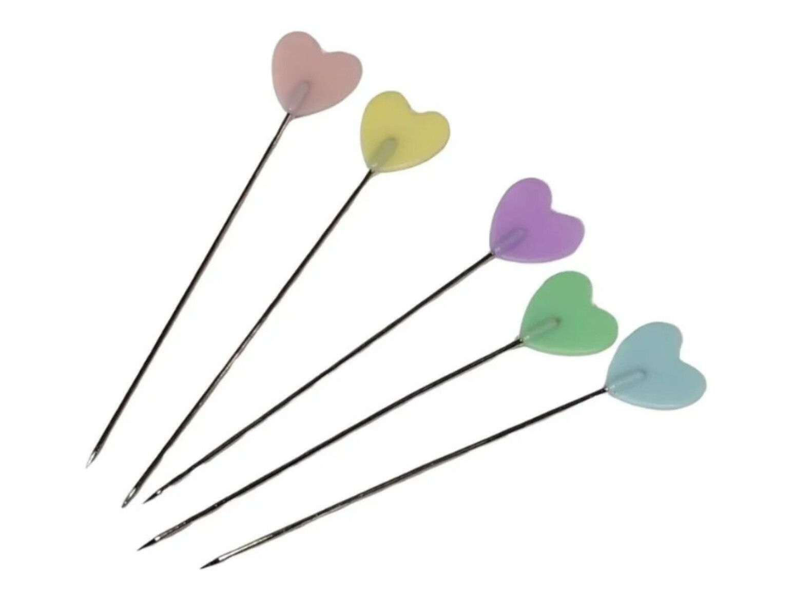 Caja Con Alfileres Patchwork Cabeza Fantasía Corazon X 50 Unidades 