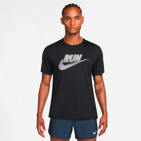 Remera Nike Dri-Fit Uv Miler Run Energy Manga Corta de Hombre Negro