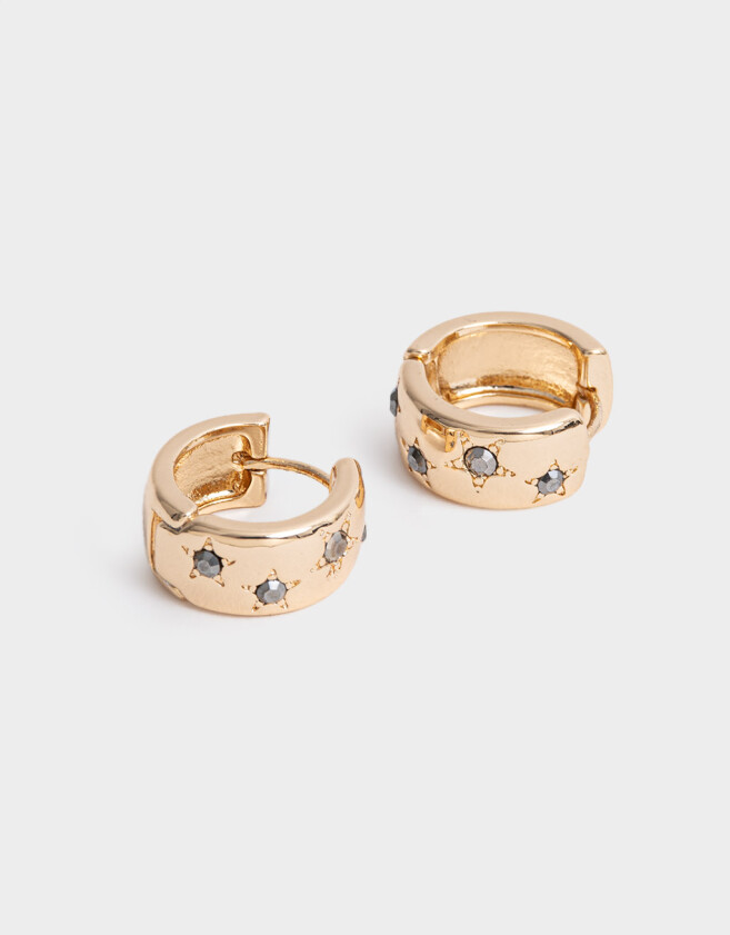 Aros Argollas Limited Edition Aro Argolla De Estrellas - Dorado