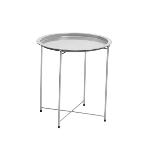 DY01 Mesa Auxiliar Reno Con Bandeja Chata 47x47x50 Cm- Gris