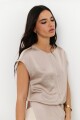 BLUSA LINO SATEN BEIGE