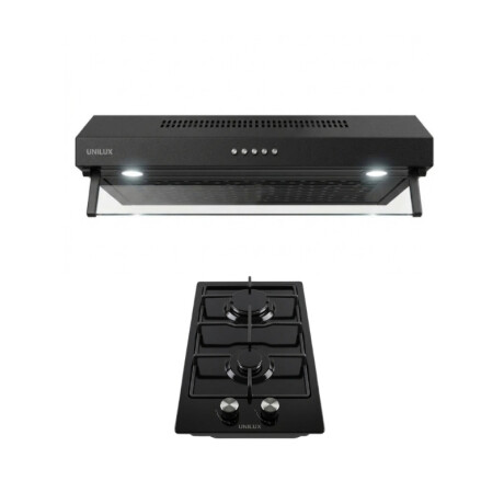 Extractor Purificador Nubia 60CM de Negro Pack De Extractor Purificador Nubia + Anafe A Gas Vulcano Duo 2 Negro