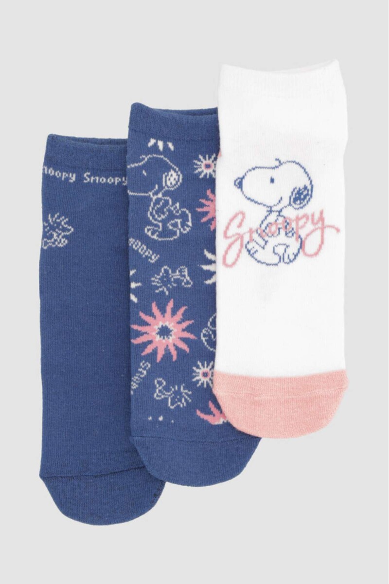 Pack x3 medias cortas infantiles snoopy sunflower - Diseño 1 