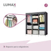 Ropero de 8 Estantes Desmontable de Caño y Tela TNT 175x45x130 Gris