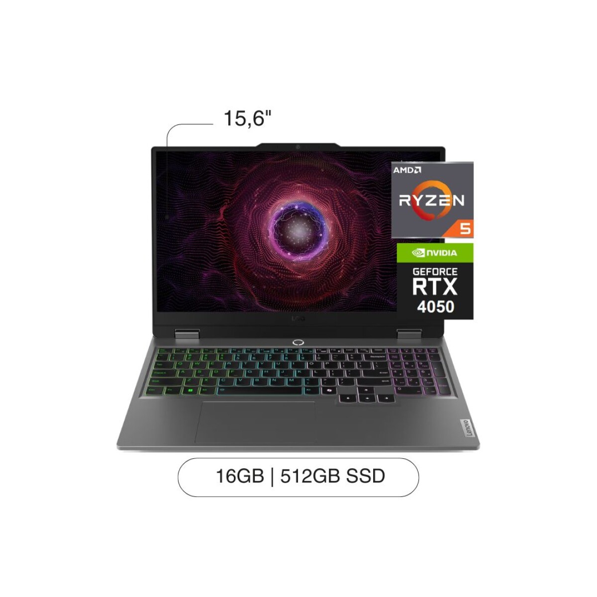 Notebook LENOVO LOQ 15,6' FHD 512GB / 16GB RAM R5-7235HS RTX4050 