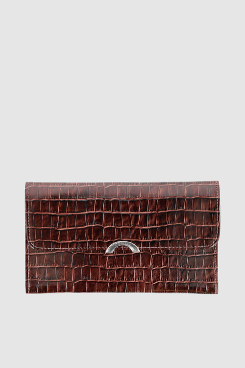 Portadocumentos con broche Crocco Chocolate