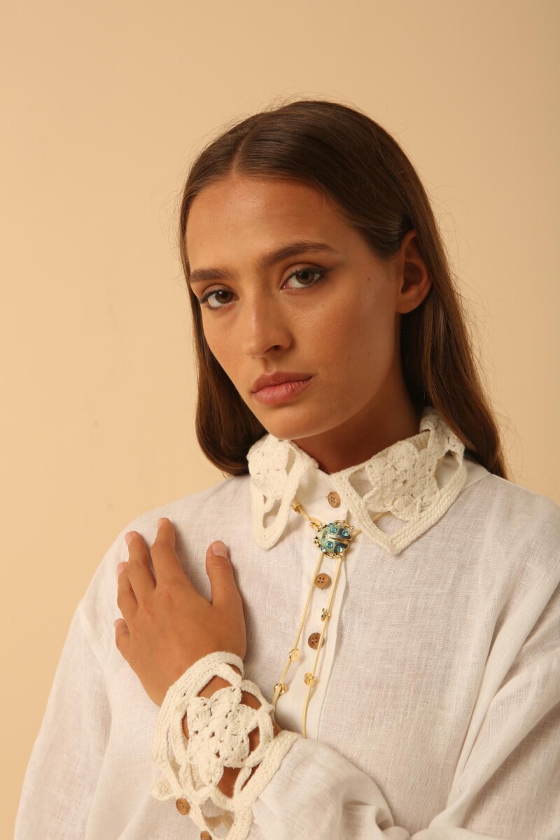 Camisa Crochet Blanco