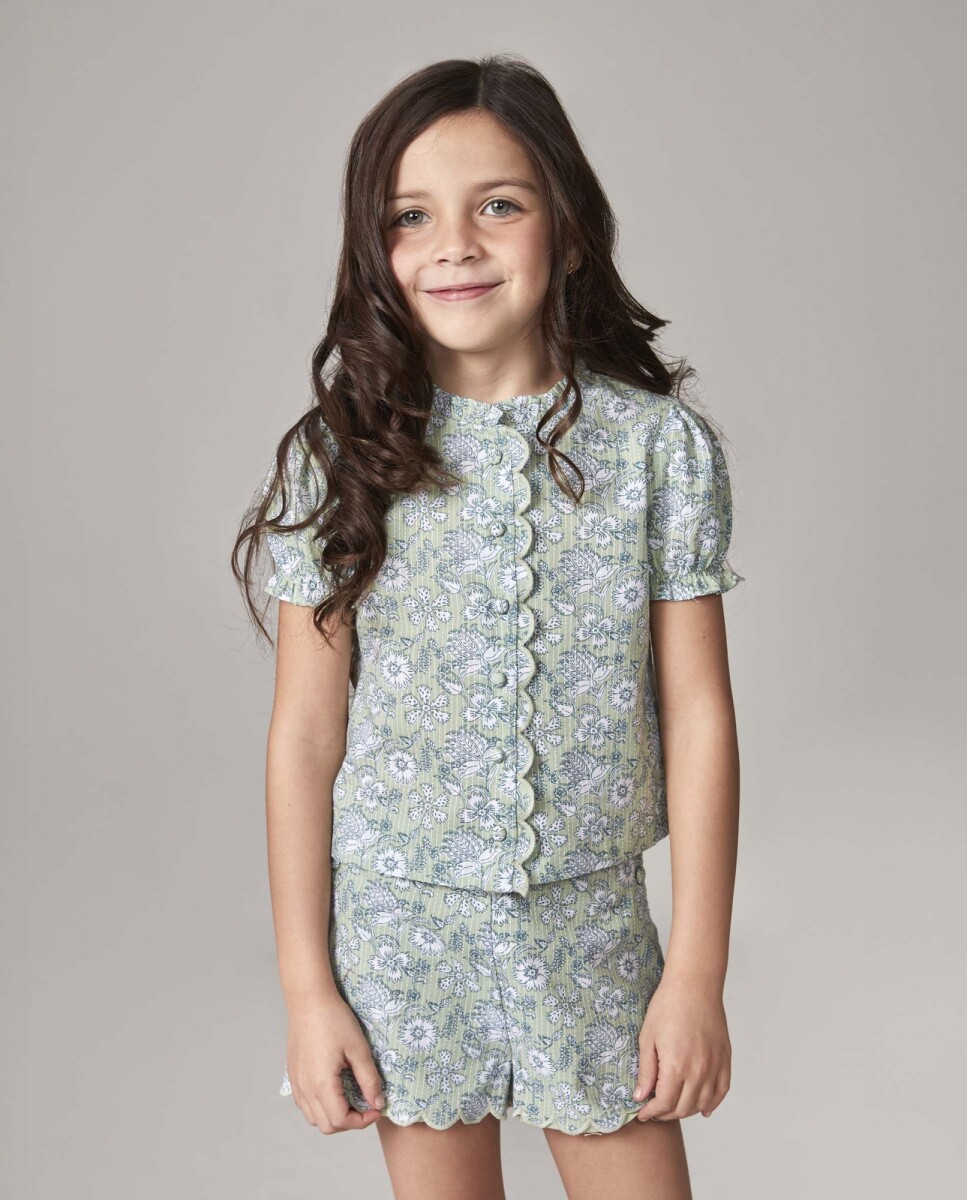 Blusa De Flores - Verde 
