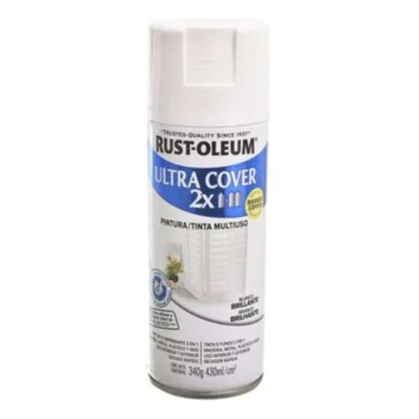 Pintura en Aerosol Blanco Brillante Rust-Oleum Ultra Cover 2X Doble Cubrimiento Pintura en Aerosol Blanco Brillante Rust-Oleum Ultra Cover 2X Doble Cubrimiento