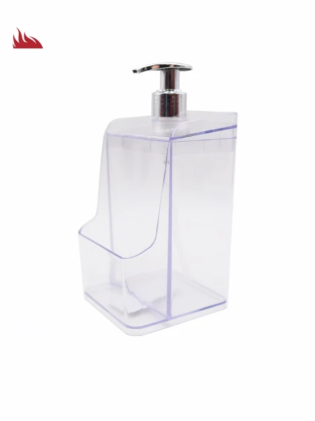 DISPENSADOR DE JABON CON PORTA ESPONJA TRANSPARENTE