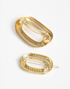 Horquillas Set Metal Set De Hebillas Francesas Glossy - Dorado