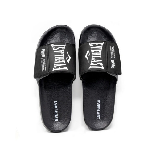 MEN EVERLAST SLIDES WT/BK 9 BLACK