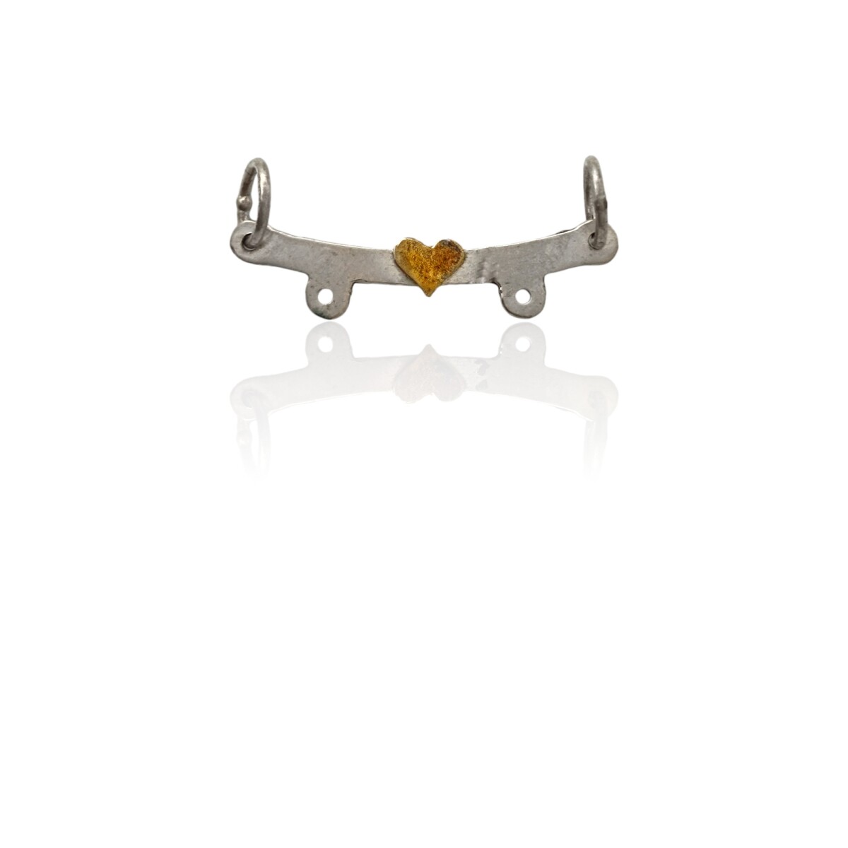 Dije Percha corazón para dos dijes-Plata y Oro-Sin piedra-CP5287 - sinpiedra 