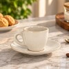 Taza de café con plato 100 ml blanca Taza de café con plato 100 ml blanca