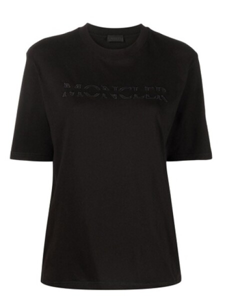 Moncler -Remera básica de algodón manga corta Negro