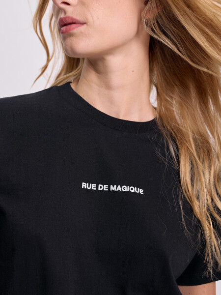 Remera básica estampa Ave Negro