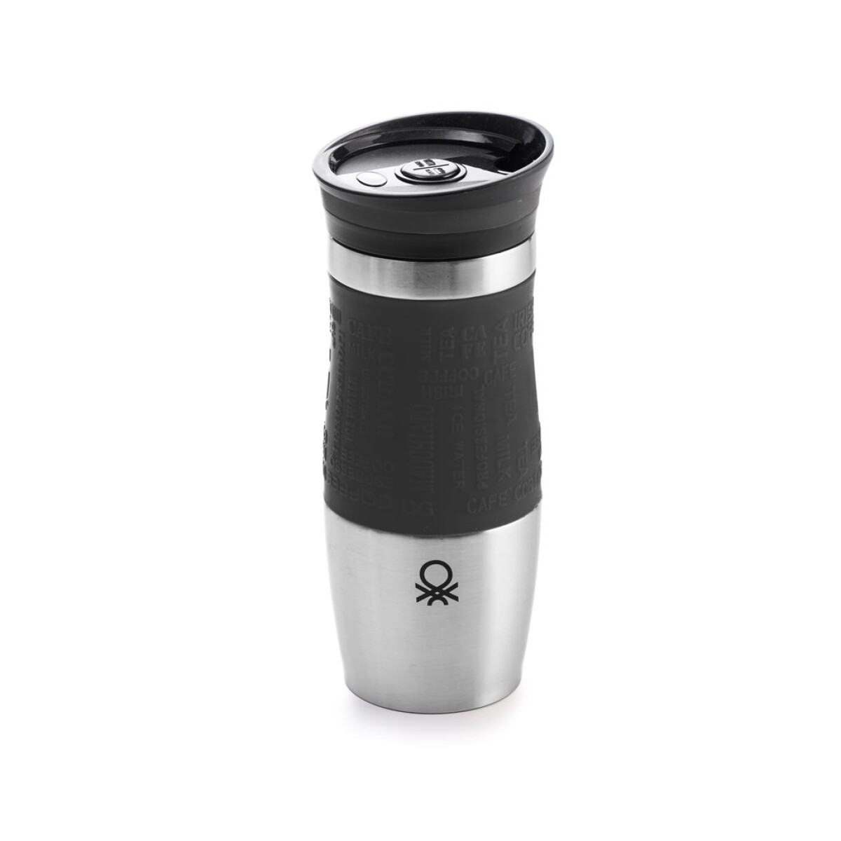 TRAVEL MUG 400ML ACERO INOX BENETTON BLANCO/NEGRO 