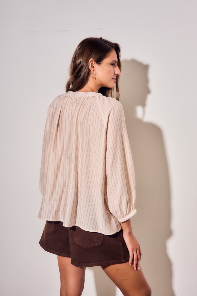 Blusa A Rayas Rosa