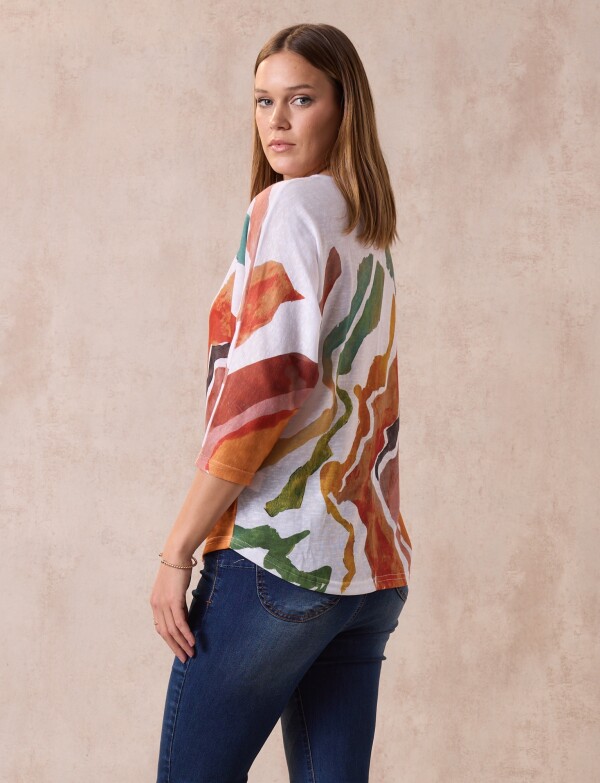 Buzo Print MULTI/ANARANJADO