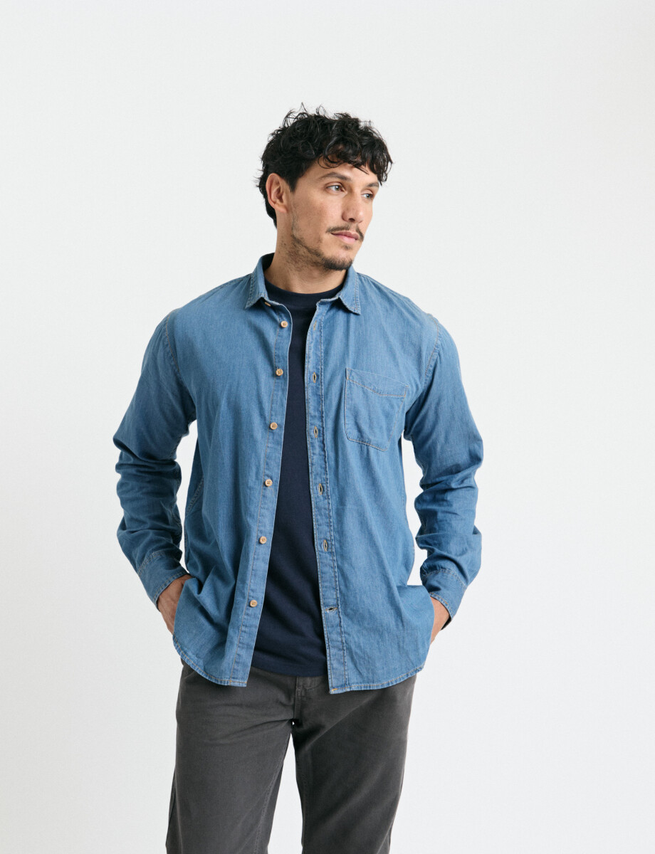 012468 CAMISA TIPO JEAN HARRY Azul