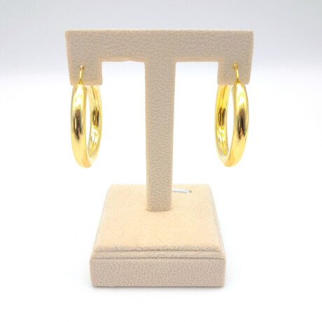 Aros de Plata 925 con baño de Oro Amarillo Diámetro 3.5 cm