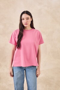 Remeron Oversize Algodon Lavado Rosa