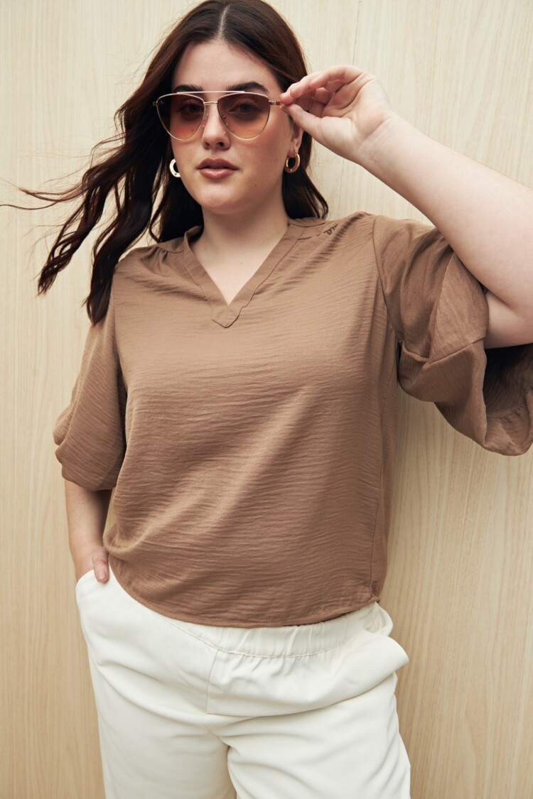 BLUSA PETALO Marron