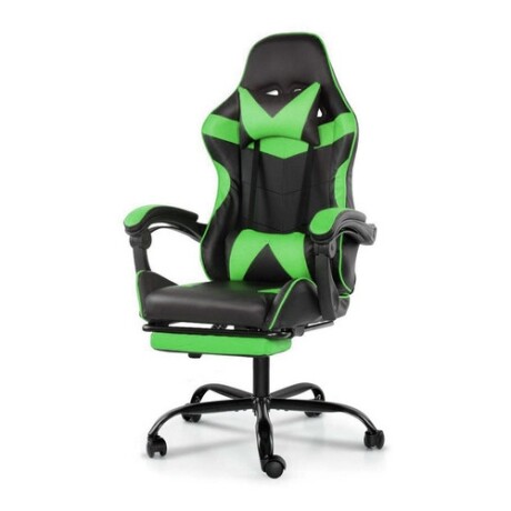 Silla Gamer Lumax Modelo ROM con Apoyapies Negro/Verde