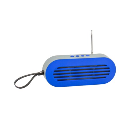 Parlante Ovalado Con Bluetooth Usb Sd A Batería Azul