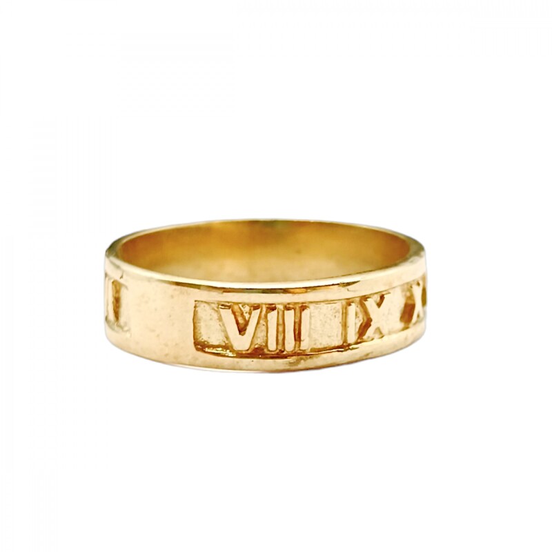 Anillo Numeros Romanos-Oro bajo-Sin Piedra-AN8204 sinpiedra