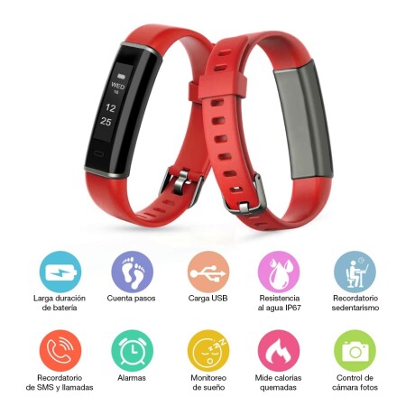 Reloj Inteligente Smartwatch Estilo de Vida y Fitness ID130 Naranja Oscuro