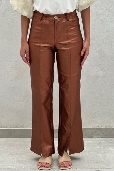 PANTALON METALIZADO AMARANTO Cobre